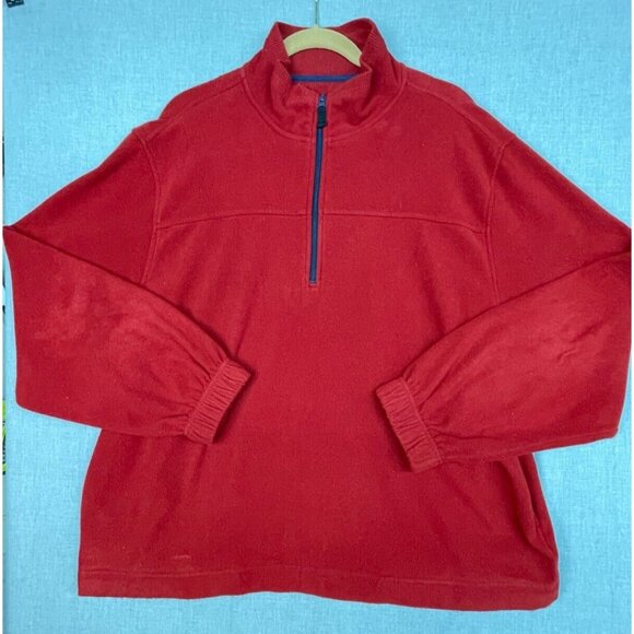 Saddlebred Men's Red Casual Fleece 1/4 Zip Long Sleeve Jacket Sweater XL - Picture 1 of 8